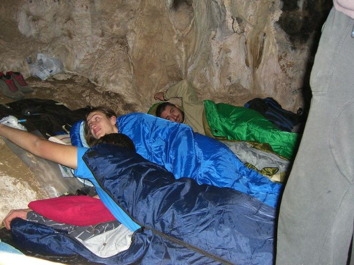Sleep inside a second floor cave (outside was freezing, inside was hot)